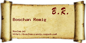 Boschan Remig névjegykártya